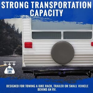 HECASA 2" Trailer Hitch Adjustable Compatible with Universal RV w/Frames up to 72 Inches Powder Coated Steel