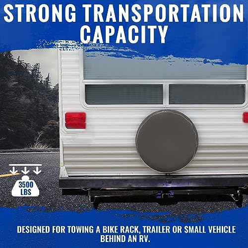 HECASA 2" Trailer Hitch Adjustable Compatible with Universal RV w/Frames up to 72 Inches Powder Coated Steel