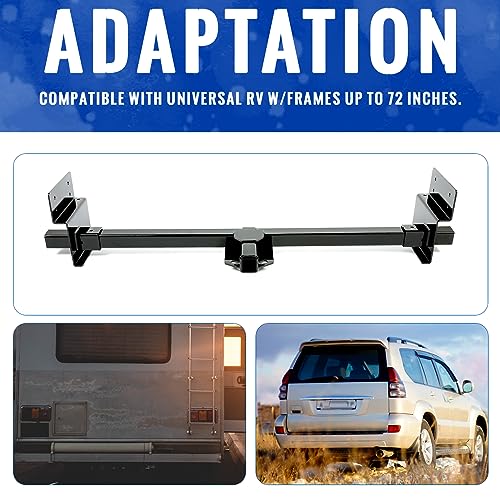 HECASA 2" Trailer Hitch Adjustable Compatible with Universal RV w/Frames up to 72 Inches Powder Coated Steel