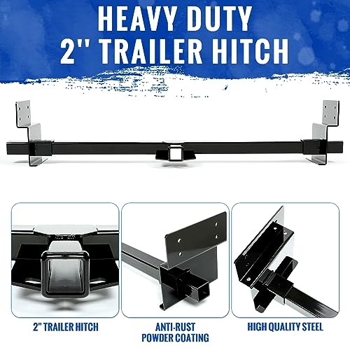 HECASA 2" Trailer Hitch Adjustable Compatible with Universal RV w/Frames up to 72 Inches Powder Coated Steel