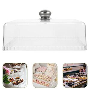 Zerodeko Plastic Cake Dome Cake Cover Lid Clear Square Dessert Cover Cake Stand Cover Serving Platter Food Tent for Home Kitchen