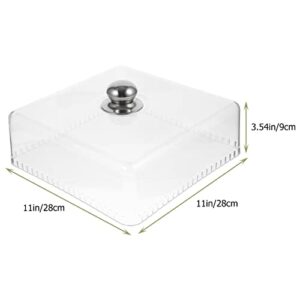 Zerodeko Plastic Cake Dome Cake Cover Lid Clear Square Dessert Cover Cake Stand Cover Serving Platter Food Tent for Home Kitchen