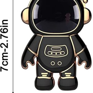 for Samsung Galaxy A14 5G Case 6D Plating Cute Astronaut Hidden Stand Design with Camera Cover,Soft TPU Bumper Folding Bracket Kickstand Kawaii Phone Case for Samsung A14 for Girls Women Black