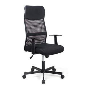 t-three.high back adjustable office chair ergonomic mesh swivel chair office chair desk chair headrest and lumbar support height adjustable 360°swivel rocking function mesh back seat for home office