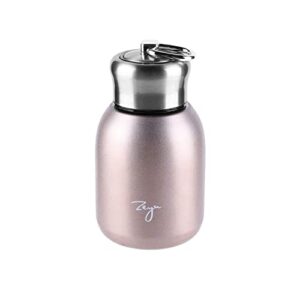 10.15oz/300ml mini thermal mug leak proof vacuum flasks travel thermos stainless steel drink water bottle small thermos cups for indoor and outdoor (rose gold)