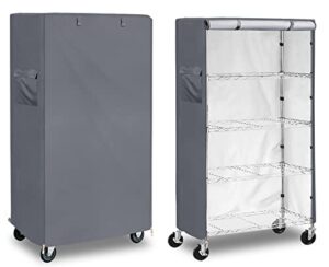 dalema waterproof shelf cover,heavy duty dustproof storage shelving unit cover,durable steel organizer wire rack cover,shelf display rack protective cover with zipper.(grey,48x18x72 inch)