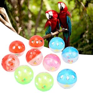 10pcs Hollow Rolling Bell Ball Pet Bird Toy Parrot Chew Cage Fun Toys Parakeet Cockatiel Parrot Pet Toy