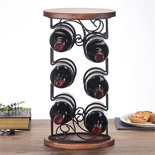DOUBA Metal Barrel Wine Bottle Rack Decorative Wooden Bracket Wine Rack Home Wine Utensils bar Counter