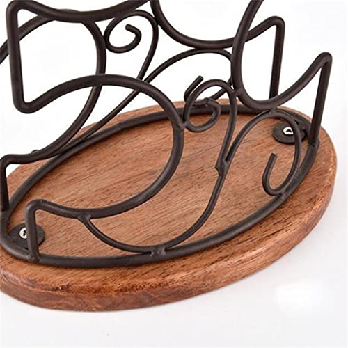 DOUBA Metal Barrel Wine Bottle Rack Decorative Wooden Bracket Wine Rack Home Wine Utensils bar Counter