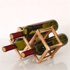 DOUBA Wooden Wine Rack 3 Bottle Rack Bar Display Folding Wooden Wine Rack Wine Bottle Rack (Color : D, Size