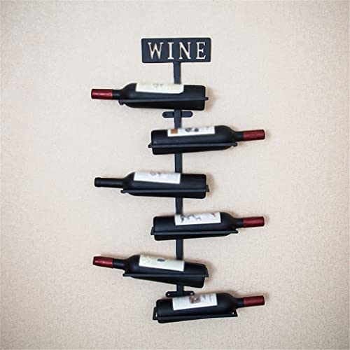 DOUBA 6 Bottles of Wine Bottle Rack Bracket Iron Wall-Mounted Wine Rack Bracket bar Storage