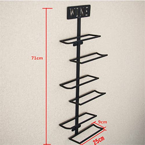 DOUBA 6 Bottles of Wine Bottle Rack Bracket Iron Wall-Mounted Wine Rack Bracket bar Storage