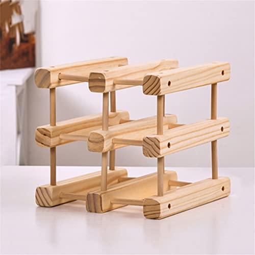 DOUBA Household Wine Rack Classical Wine Rack Fixed Wooden Wine Bottle Storage Rack Bar Display Rack Wine Rack