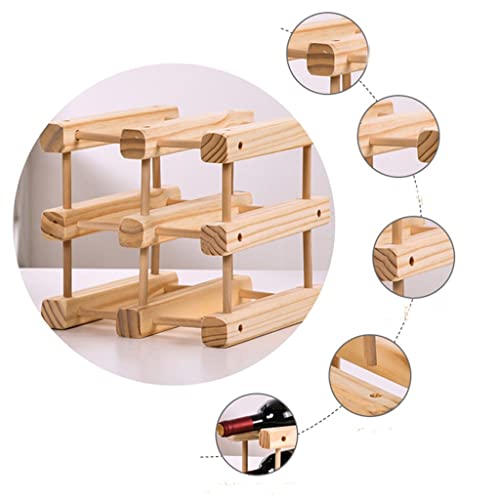 DOUBA Household Wine Rack Classical Wine Rack Fixed Wooden Wine Bottle Storage Rack Bar Display Rack Wine Rack