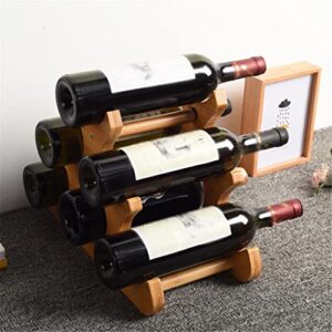 DOUBA Wooden Wine Rack Decoration Desktop Wine Bottle Storage Rack Wine Cellar Wine Rack Wooden Wine Rack