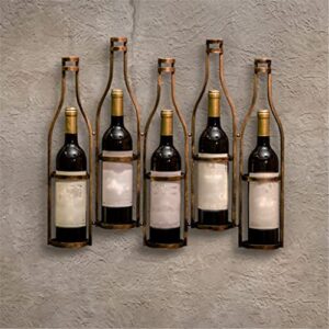 douba vintage 5 bottle wine rack wall mount home restaurant bar storage wall decor wine bottle rack (color : e, size