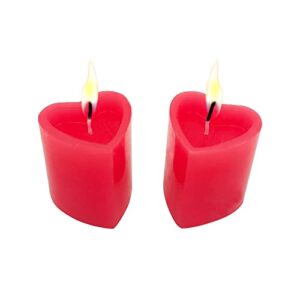 2 pcs heart shape candles for valentine's day, candles,dripless & long lasting smokeless red heart shaped candles for mood,romantic decor,pool,dinners,home,wedding,crafts