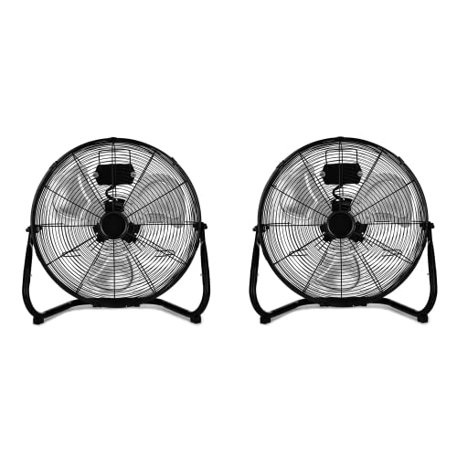 InfiniPower 20 Inch 3-Speed High Velocity Heavy Duty Metal Industrial Floor Fan for Warehouse,Workshop, Factory and Basement, Black