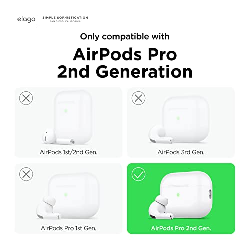 elago [4 Pairs] Ear Hooks Covers Compatible with AirPods Pro 2 - Earbuds Hook Compatible with AirPods Pro 2nd Generation, Small Large 2 Size [Not Fit in The Charging Case] [US Patent Registered]