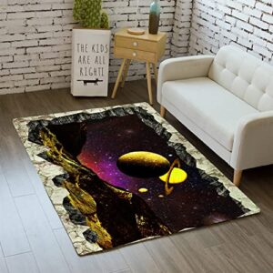 ELKEYE 3D Galaxy Nebula Outer Space Space Area Rug Boy Play Rugs Bedroom Living Room Kitchen Rug Throw Rug Yoga Mat, 2.5x4 Feet