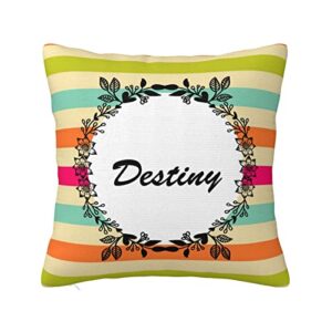 kpsheng personalized floral pillow 5 designs flower pillow with name custom name throw pillow covers for sofa living room gifts for girls, mother's day birthday gift idea