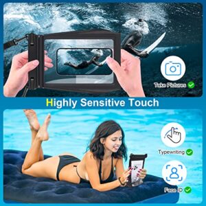 Large Waterproof Phone Pouch Floating, Waterproof Phone Case for iPhone 15 14 Pro Max 13 Plus 12 11 X XS XR Samsung S23 S22 up to 8.5'', Water Proof Phone Dry Bag for Swimming Kayaking Black