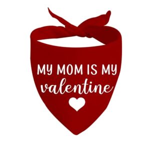 jxgzso 1 piece my mom/dad is my valentine dog bandana valentine's day dog bandana gift (mom is my valentine d)