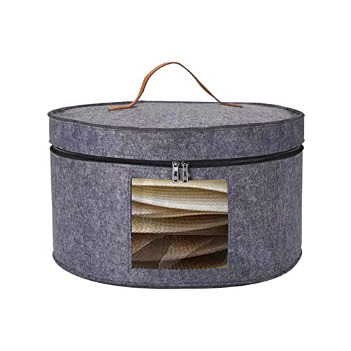 Munskine Hat Boxes for Women Storage & Men Hat Box For Travel Hat Storage Box - Large Hat Box With Lids Round Box With Dust proof Lid Toy Storage - Light Grey