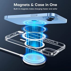 TAURI 5-in-1 Magnetic for iPhone 13 Case for iPhone 14 Case [Designed for Magsafe], with 2X Screen Protectors +2X Camera Lens Protectors, [Not-Yellowing] Magnetic Phone Case for iPhone 13/14, Clear