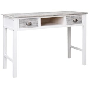 youuihom small computer desk study table for small spaces home office rustic student laptop pc writing desks, writing desk gray 43.3"x17.7"x29.9" wood