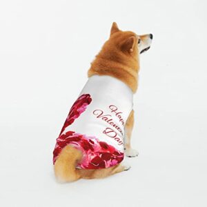 floral love heart dog puppy cotton vest, valentine's day washable pets costume for kitty cats dogs all seasons 4xl