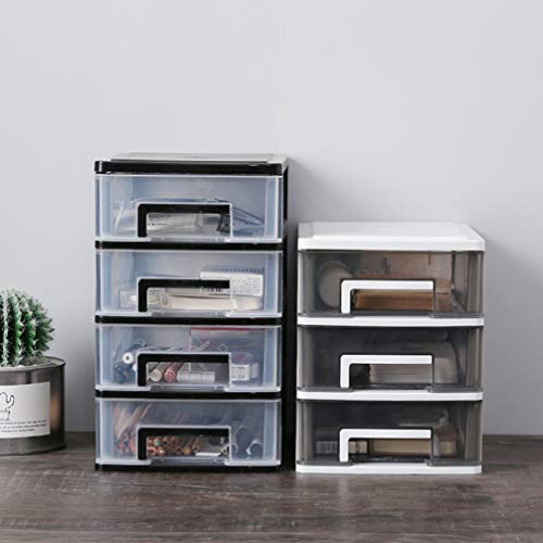 Gatuida Plastic Storage Drawers, Clear Desktop Drawer Storage Cabinet Storage Case Storage Box Multilayer Sundries Holder for Home School Office