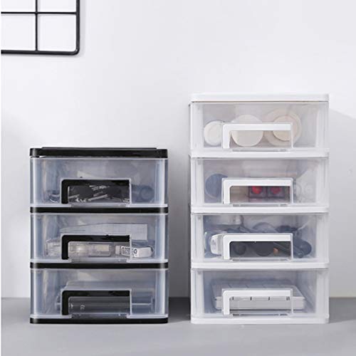 Gatuida Plastic Storage Drawers, Clear Desktop Drawer Storage Cabinet Storage Case Storage Box Multilayer Sundries Holder for Home School Office