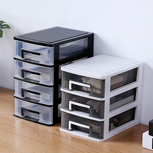 Gatuida Plastic Storage Drawers, Clear Desktop Drawer Storage Cabinet Storage Case Storage Box Multilayer Sundries Holder for Home School Office