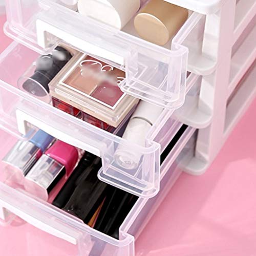 Gatuida Plastic Storage Drawers, Clear Desktop Drawer Storage Cabinet Storage Case Storage Box Multilayer Sundries Holder for Home School Office