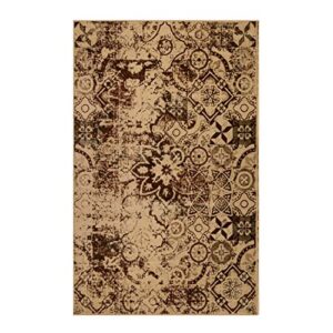 SUPERIOR Indoor Large Area Rug, Modern Geometric Design, Home Decor for Living Room, Kitchen, Bedroom, Entryway, Dining, Office, Dorm, Hardwood, Floor Throw, Rangoli Collection - 8ft x 10ft, Cream