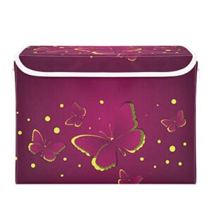 innewgogo butterfly storage bins with lids for organizing storage baskets with handles oxford cloth storage cube box for cat toys