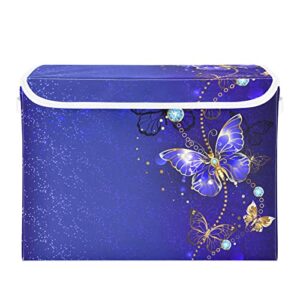 innewgogo jewelry butterfly storage bins with lids for organizing large collapsible storage bins with handles oxford cloth storage cube box for car