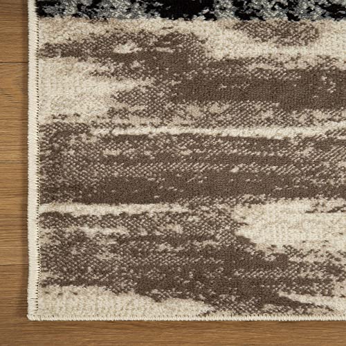 SUPERIOR Indoor Large Area Rug, Modern Abstract Style with Jute Backing, Floor Decor for Office, Living Room, Dorm, Kitchen, Dining, Entryway, Hardwood Throw, Brentwood Collection, 8' x 10', Beige