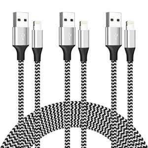 iphone charger [apple mfi certified] 3pack 6ft,lightning cable nylon braided usb charging cable high speed transfer cord compatible with iphone 14 13 12 11 pro max xr xs x 8 7 6 plus se/ipad/ipod