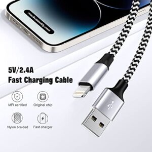 iPhone Charger [Apple MFi Certified] 3Pack 6FT,Lightning Cable Nylon Braided USB Charging Cable High Speed Transfer Cord Compatible with iPhone 14 13 12 11 Pro Max XR XS X 8 7 6 Plus SE/iPad/iPod