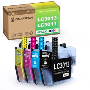 s smartomni lc3013 lc3011 compatible ink cartridge replacement for brother lc 3013 lc 3011 ink cartridge for brother mfc-j690dw mfc-j895dw mfc-j491dw mfc-j497dw color 4-pack set (kcmy)
