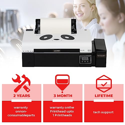 PUNEHOD A4 DTF Printer L805 Transfer Printer with 100% Transfer Rate for DIY T-Shirt, Hoodie, and Fabric Printing (Printer + Oven + 100pcs Films)