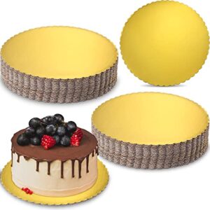 50 pack 10 inch gold cake boards circle rounds cake boards scallop edge cakeboard disposable cake base grease proof cardboard perfect for new year wedding birthday cake decorating