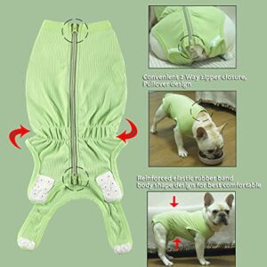 Sychien Dog Recovery Suit Large for Female Spay,Male Post Surgery Recovery Combed Cotton Bodysuit,Green XXL