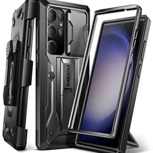 Tongate for Samsung Galaxy S23 Ultra Case with Sliding Camera Cover, [with Front Frame] Dual Layer Military Grade Protection Belt-Clip & Kickstand Phone Case for Galaxy S23 Ultra, Black