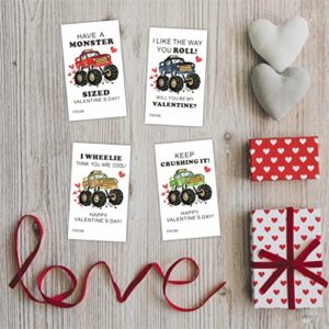 Valentine's Day Gift Tags Stickers, Car and Truck Theme Valentine Self Adhesive Stickers(40 Pack), Happy Valentine's Day Gift Wrapping Labels Decorations and Supplies for Boys Girls(QRJBGJ-003)