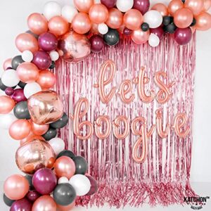 KatchOn, Rose Gold Lets Boogie Balloons - 16 Inch, 90s Party Decorations | Disco Party Balloons, Disco Ball Balloons for Disco Party Decorations | 70s Party Decorations | 80s Decorations for Party
