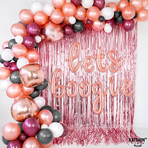 KatchOn, Rose Gold Lets Boogie Balloons - 16 Inch, 90s Party Decorations | Disco Party Balloons, Disco Ball Balloons for Disco Party Decorations | 70s Party Decorations | 80s Decorations for Party