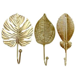 ＫＬＫＣＭＳ 3 pieces cast leaf hook decorative vintage style heavy duty hooks